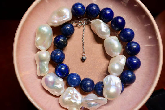 Lapis Sovereign – Large Baroque Pearl & Lapis Lazuli Statement Necklace