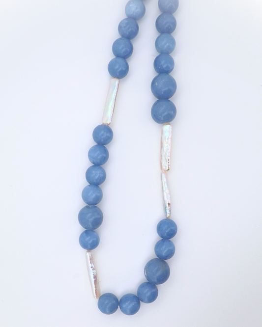 Aqua Form – Aquamarine Rectangular Baroque Necklace