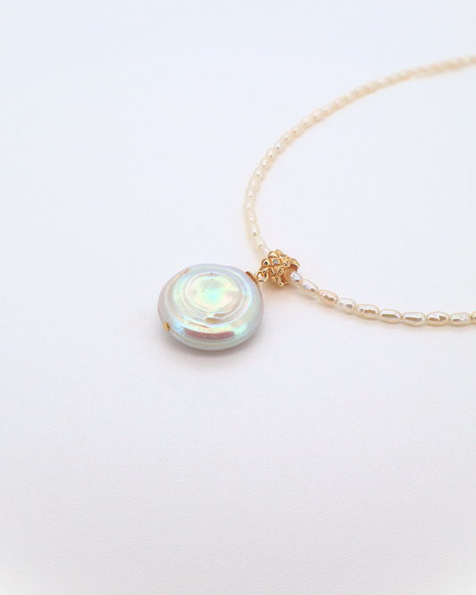 Roman Holiday – Coin Baroque Pearl Chain Necklace