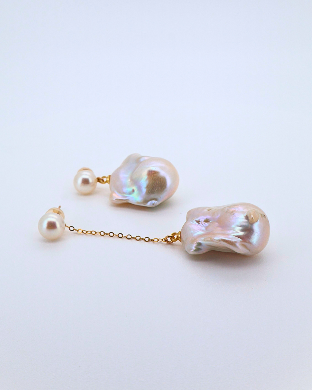 Asymmetry – Large Baroque Pearl Mismatched Earrings