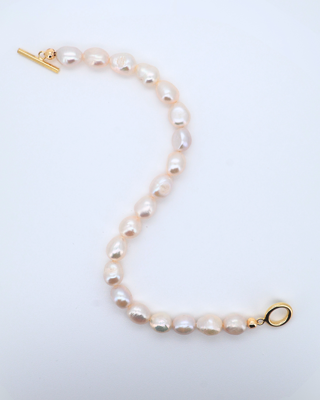 Baroque Loop – Irregular Circle Clasp 14K Gold-Filled Silver Bracelet