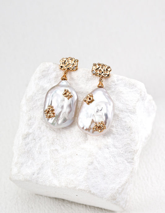 Life Tree Baroque Pearl Drop Earrings | BARØ.notjustpearl