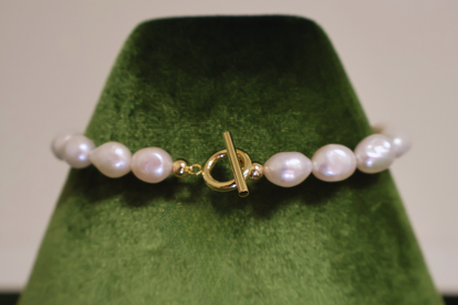 Baroque Loop – Irregular Circle Clasp 14K Gold-Filled Silver Bracelet