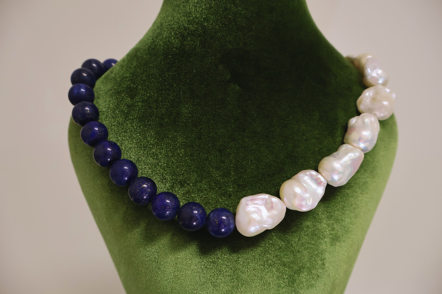 Lapis Sovereign – Large Baroque Pearl & Lapis Lazuli Statement Necklace