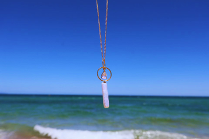 Stellar River – Rectangular Baroque Pearl Pendant Necklace with Pavé Detail