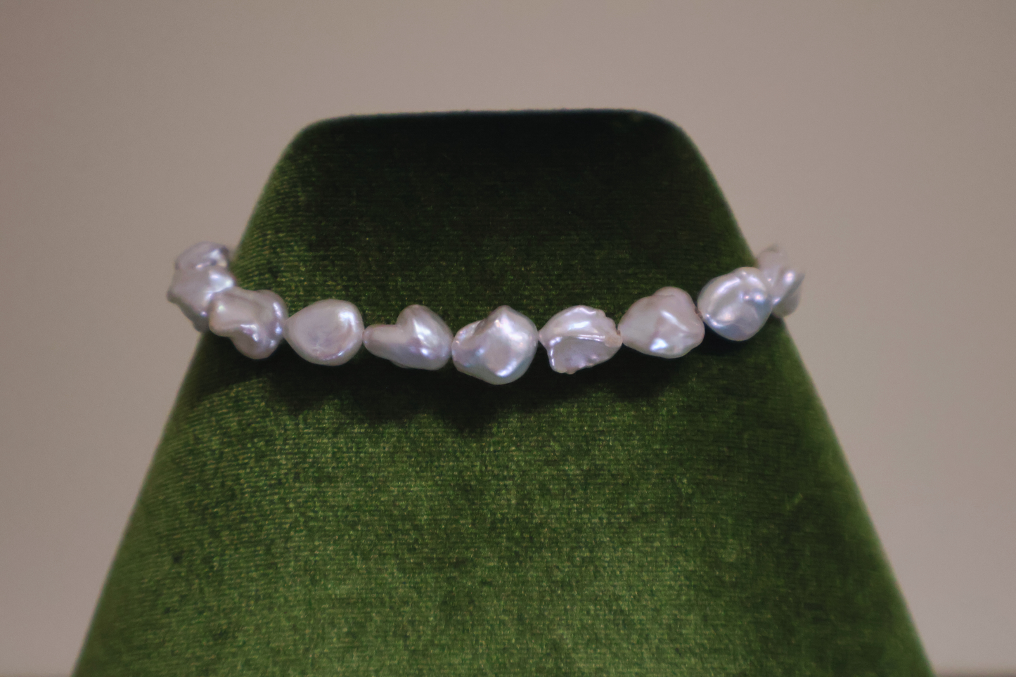 Blue Blood – Crushed Silver Baroque Pearl Sterling Silver Bracelet