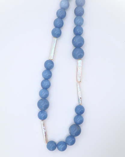 Aqua Form – Aquamarine Rectangular Baroque Necklace