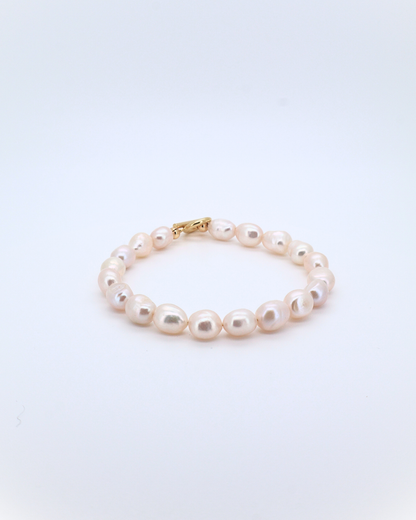 Baroque Loop – Irregular Circle Clasp 14K Gold-Filled Silver Bracelet