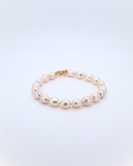 Baroque Loop – Irregular Circle Clasp 14K Gold-Filled Silver Bracelet