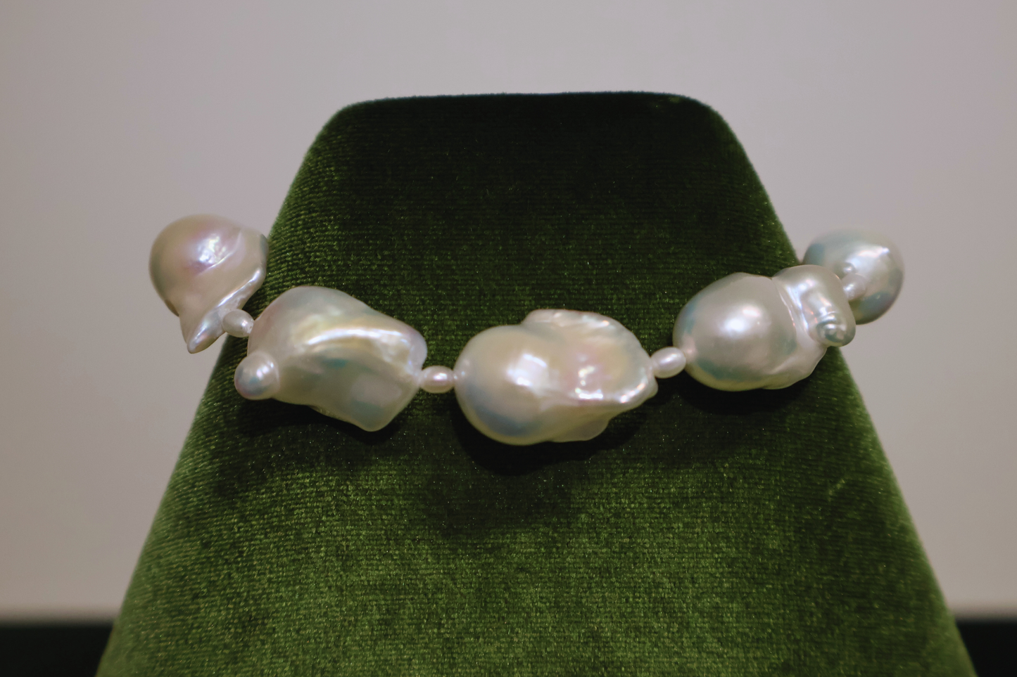 Diana – Large Baroque Pearl Bracelet with Pavé D Clasp