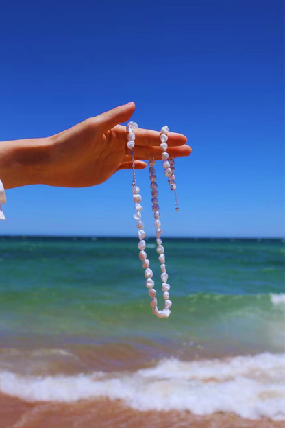 Blue Blood – Crushed Silver Baroque Pearl Sterling Silver Bracelet