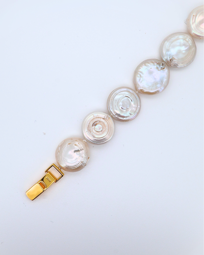 Roman Holiday – Coin Baroque Pearl 18K Gold-Plated Sterling Silver Bracelet