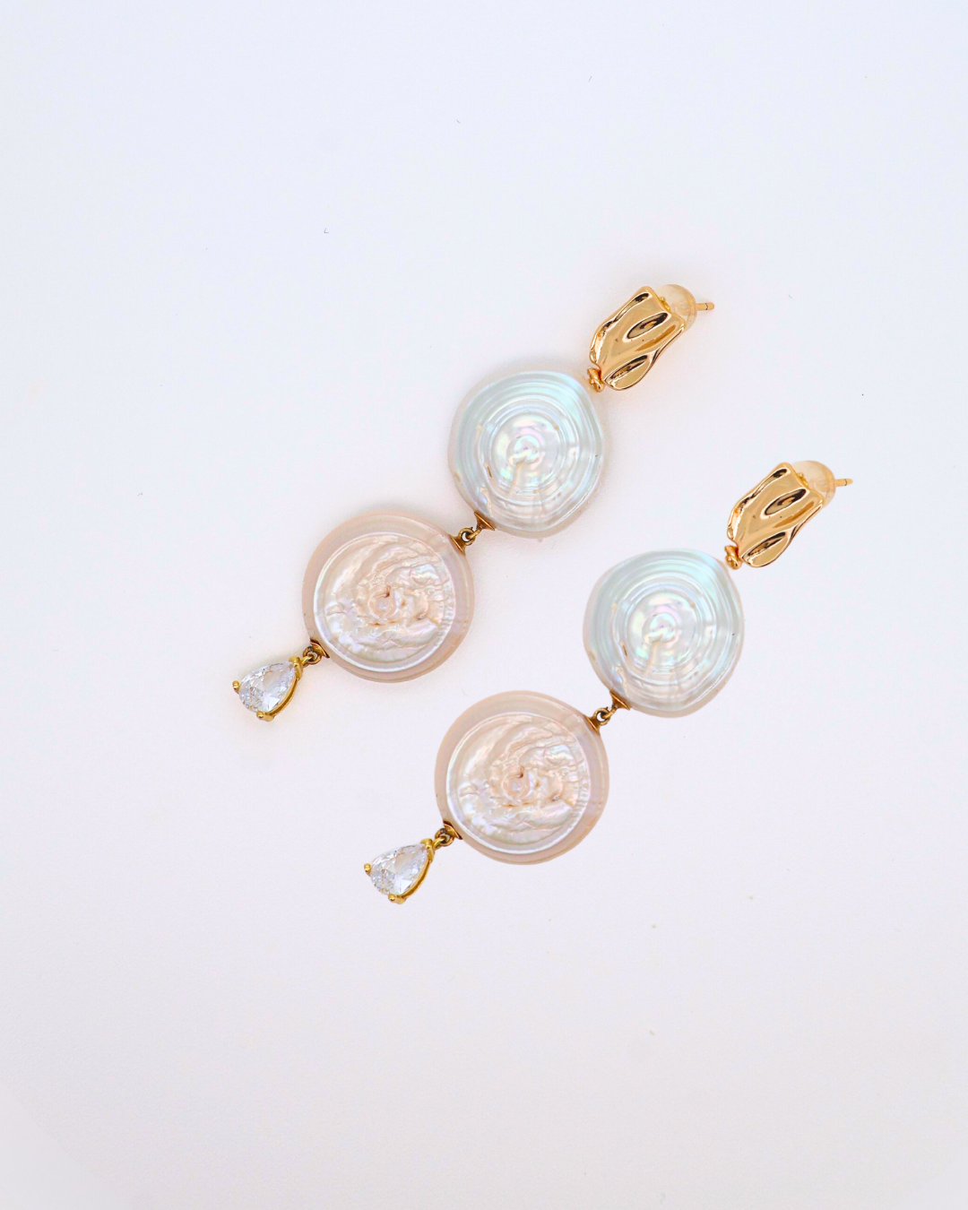 Roman Holiday – Double Coin Baroque Pearl Earrings