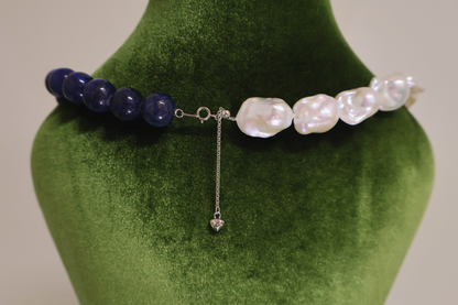 Lapis Sovereign – Large Baroque Pearl & Lapis Lazuli Statement Necklace