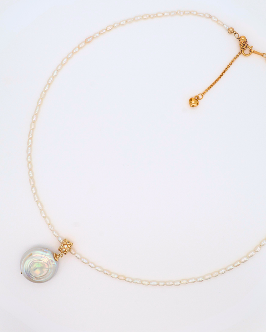 Roman Holiday – Coin Baroque Pearl Chain Necklace