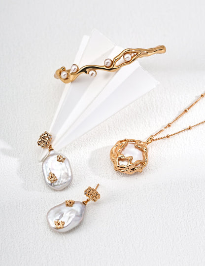 Life Tree Baroque Pearl Drop Earrings | BARØ.notjustpearl