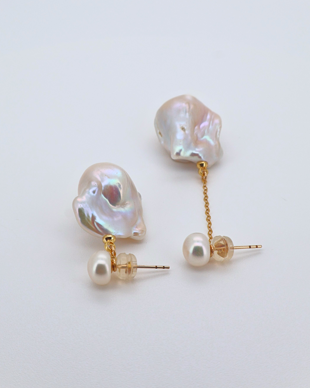 Asymmetry – Large Baroque Pearl Mismatched Earrings
