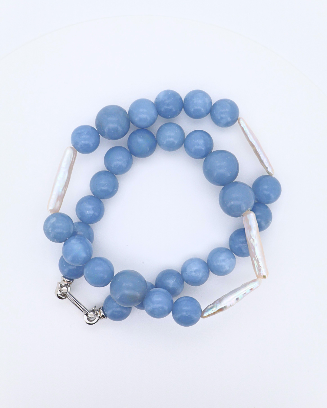 Aqua Form – Aquamarine Rectangular Baroque Necklace