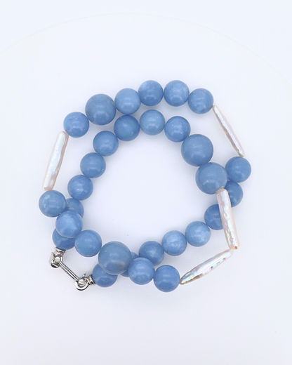 Aqua Form – Aquamarine Rectangular Baroque Necklace