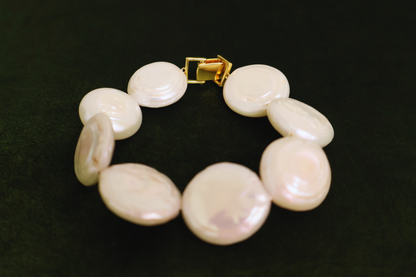 Roman Holiday – Coin Baroque Pearl 18K Gold-Plated Sterling Silver Bracelet
