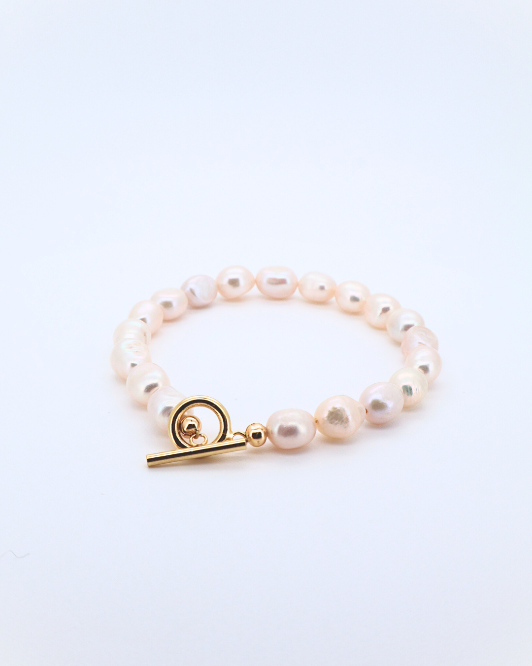 Baroque Loop – Irregular Circle Clasp 14K Gold-Filled Silver Bracelet