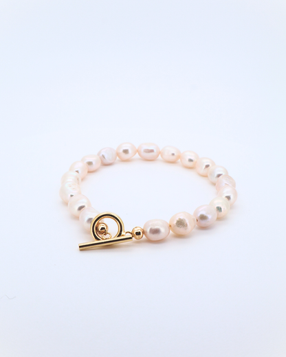 Baroque Loop – Irregular Circle Clasp 14K Gold-Filled Silver Bracelet