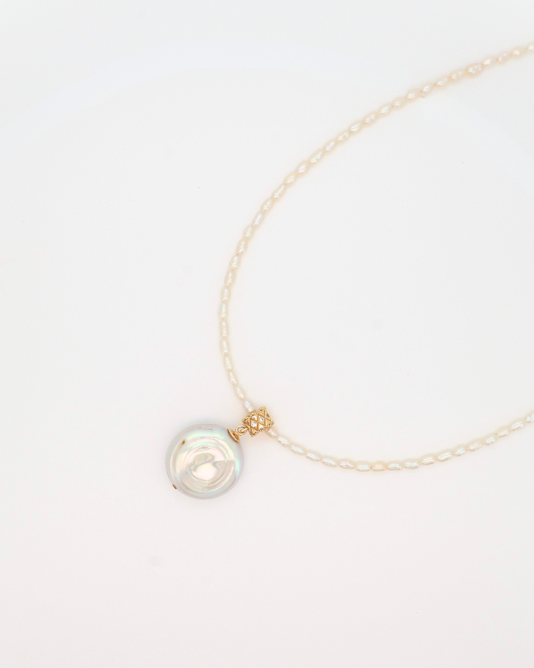 Roman Holiday – Coin Baroque Pearl Chain Necklace
