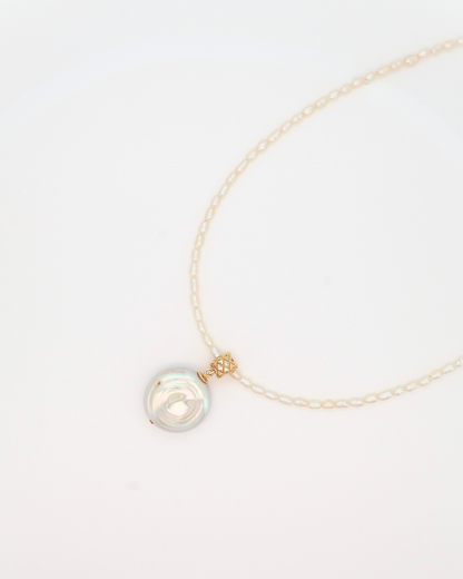 Roman Holiday – Coin Baroque Pearl Chain Necklace