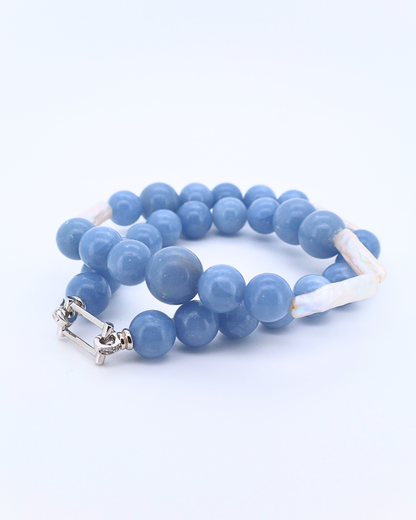Aqua Form – Aquamarine Rectangular Baroque Necklace