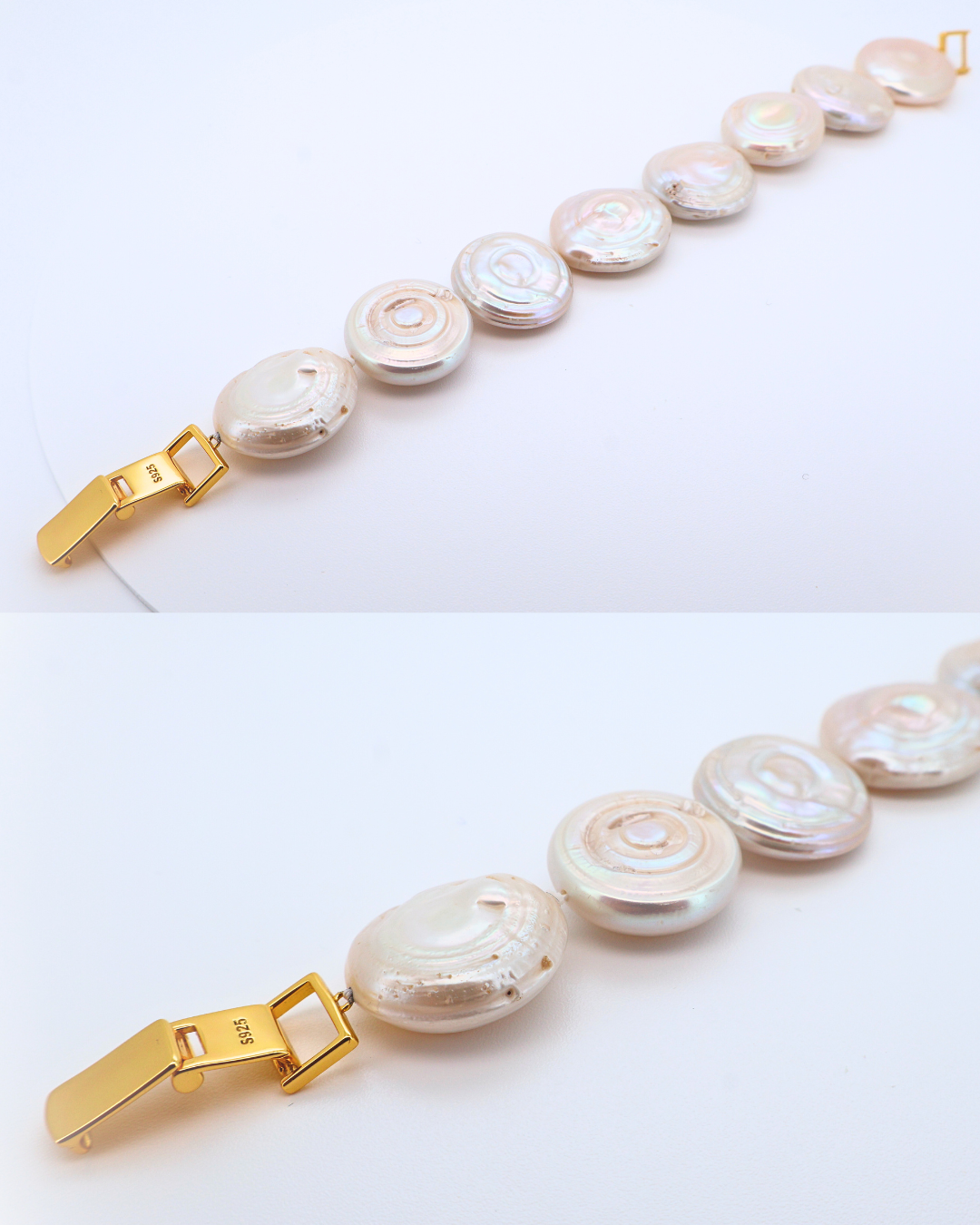 Roman Holiday – Coin Baroque Pearl 18K Gold-Plated Sterling Silver Bracelet