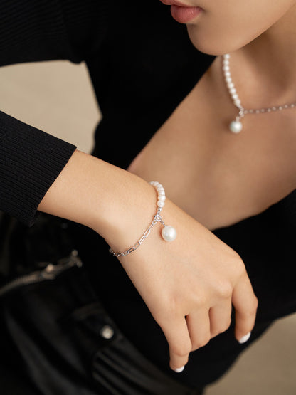 LUNE Drop Baroque Pearl Chain Bracelet | BARØ