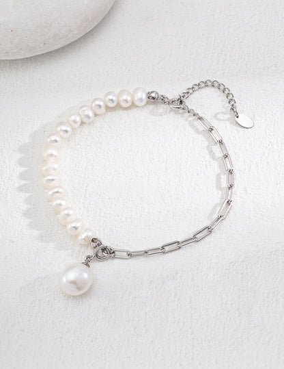 LUNE Drop Baroque Pearl Chain Bracelet | BARØ