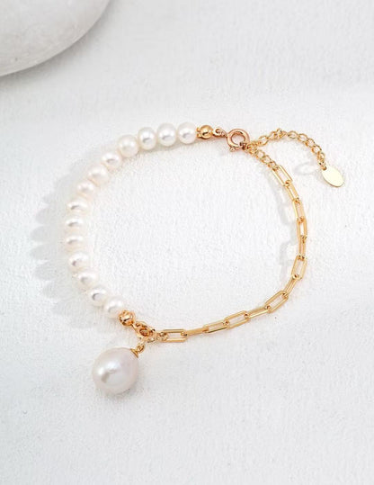 LUNE Drop Baroque Pearl Chain Bracelet | BARØ