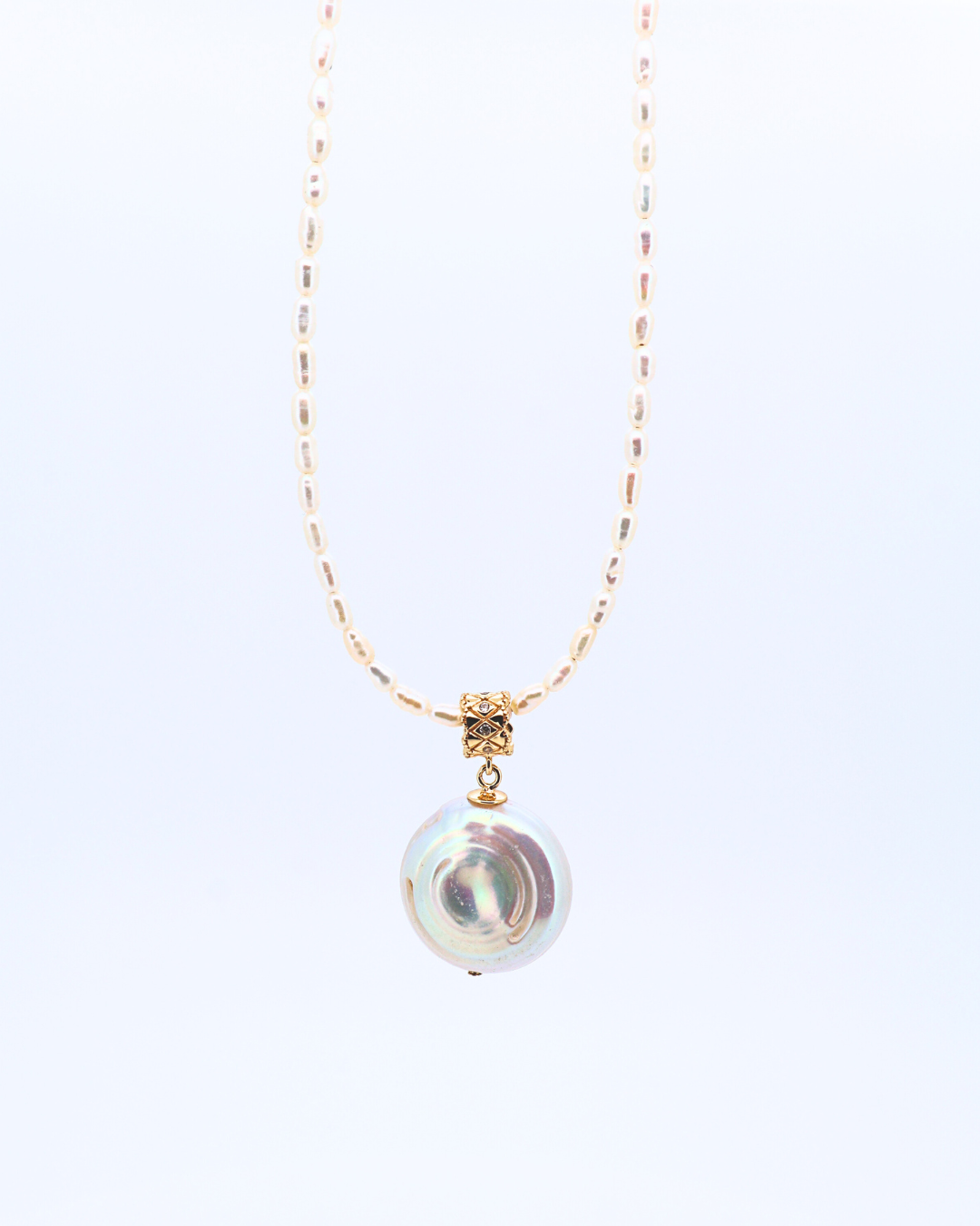 Roman Holiday – Coin Baroque Pearl Chain Necklace