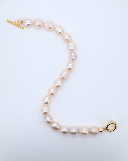 Baroque Loop – Irregular Circle Clasp 14K Gold-Filled Silver Bracelet