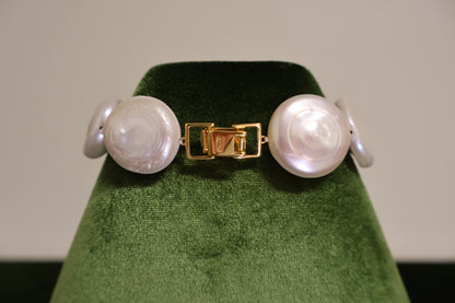 Roman Holiday – Coin Baroque Pearl 18K Gold-Plated Sterling Silver Bracelet