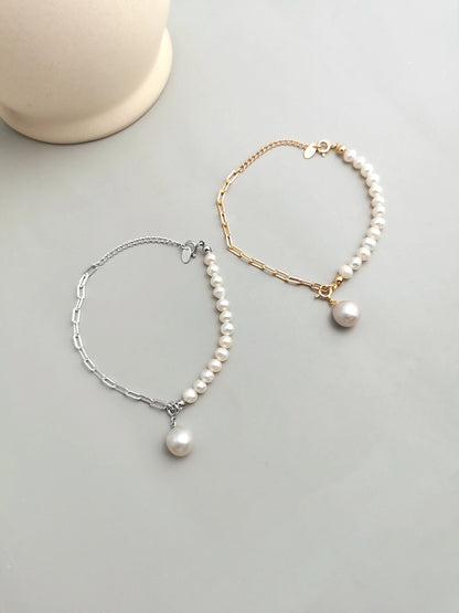 LUNE Drop Baroque Pearl Chain Bracelet | BARØ